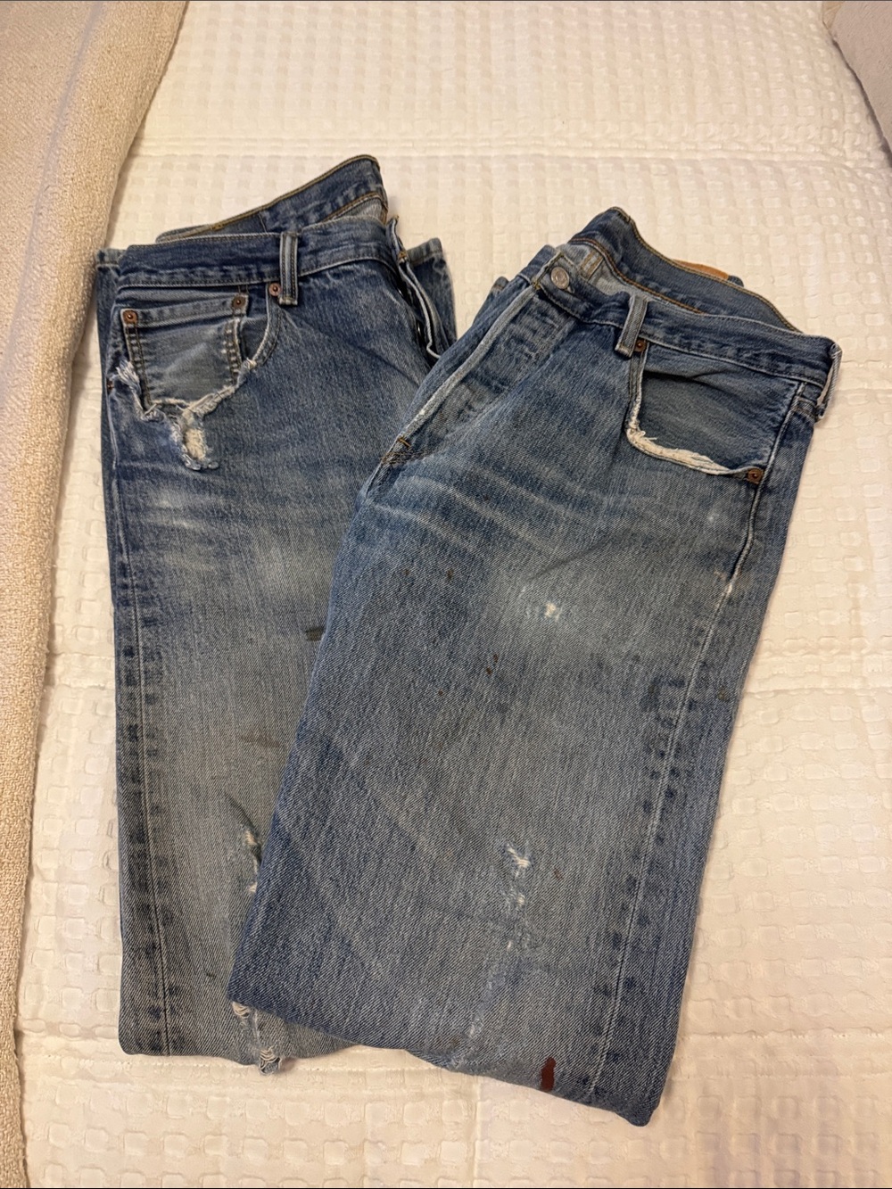Levi's 501 button fly Jeans naturally distressed